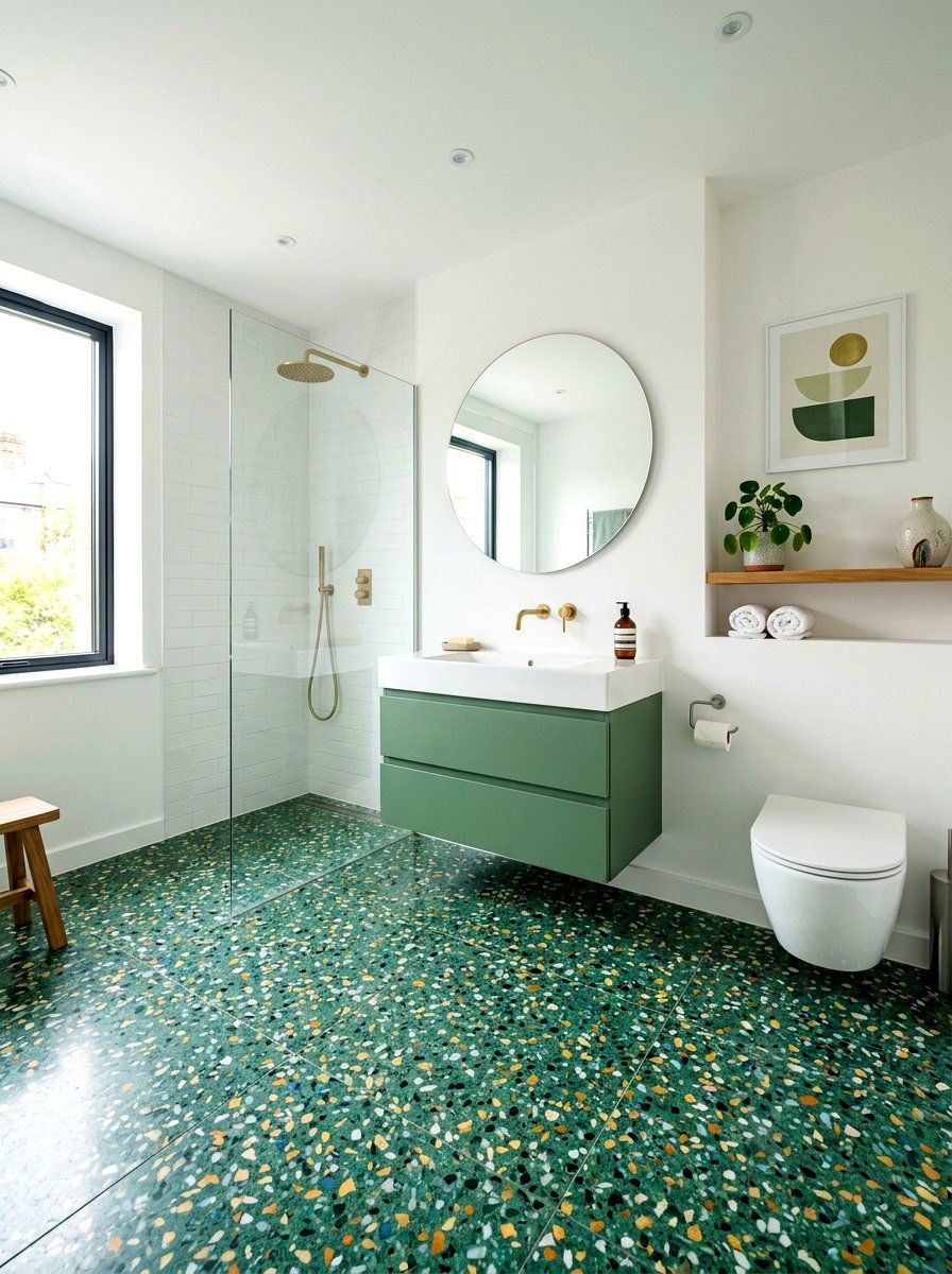 Jade Green Terrazzo Bathroom - 30 jade bathroom ideas