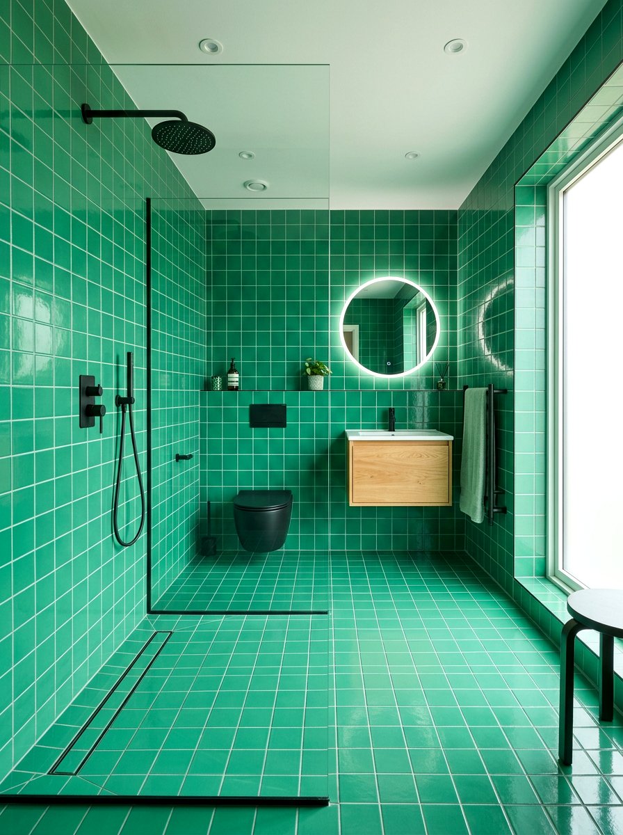 Jade Green Wet Room - 30 jade bathroom ideas