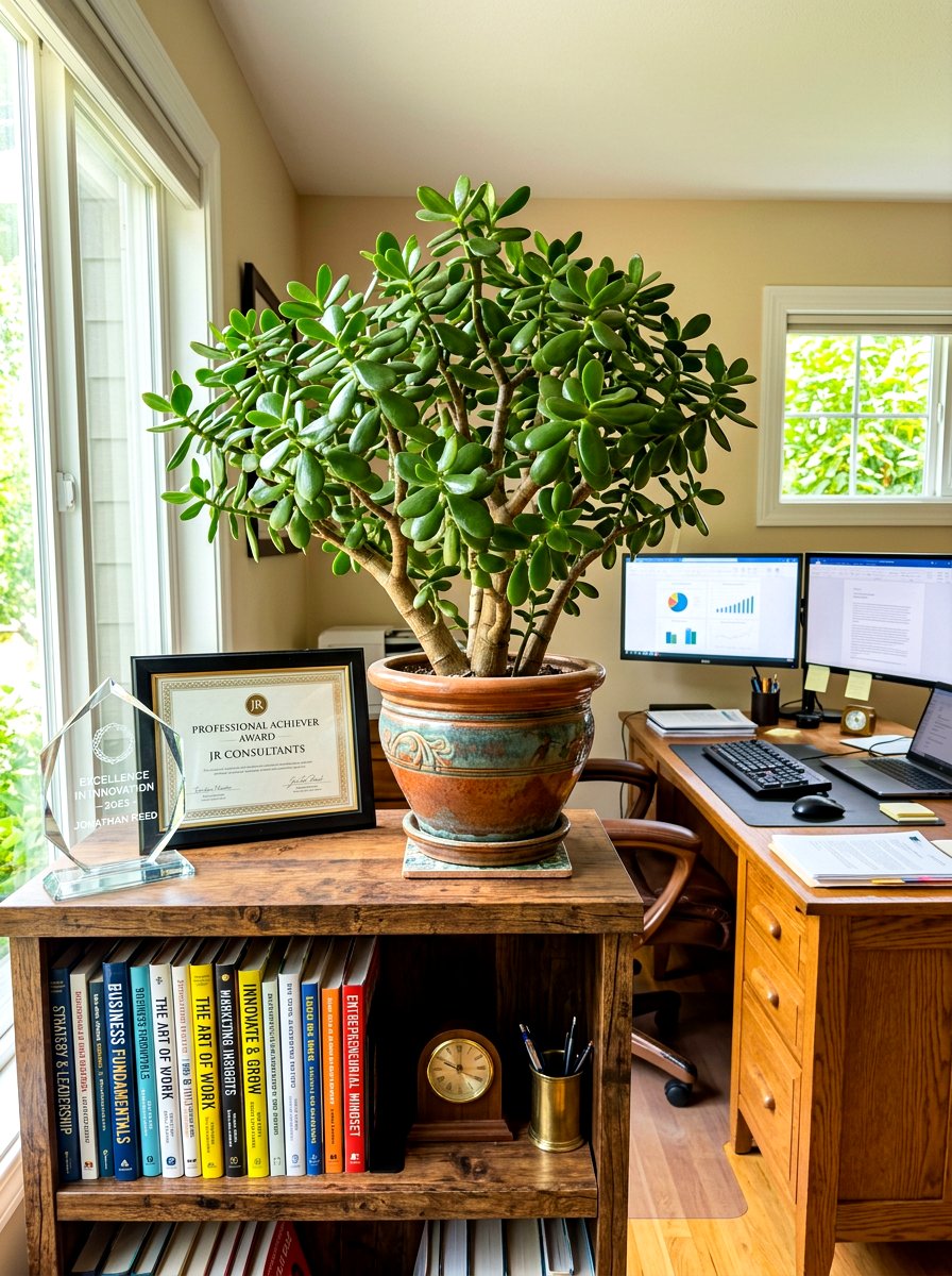 Jade Plant For Good Luck - 30 home office plant ideas