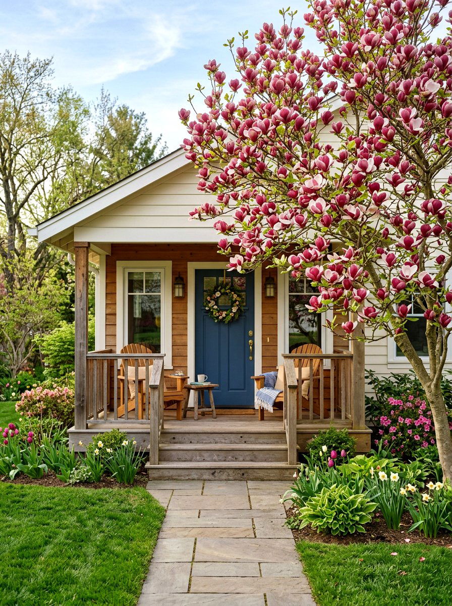 Jane Magnolia Near Porch - 30 magnolia front yard ideas