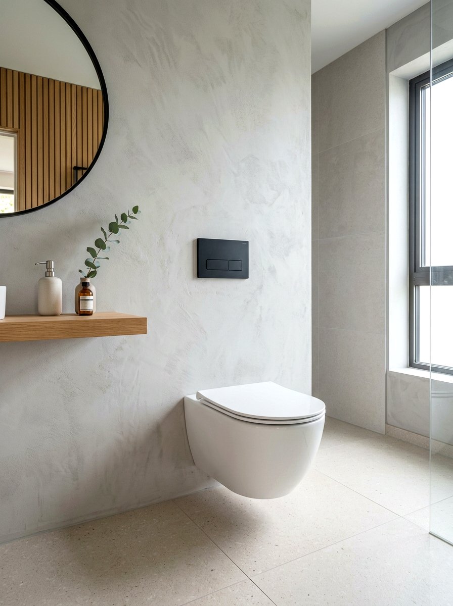Japandi Bathroom Wall Toilet - 30 Japandi bathroom ideas