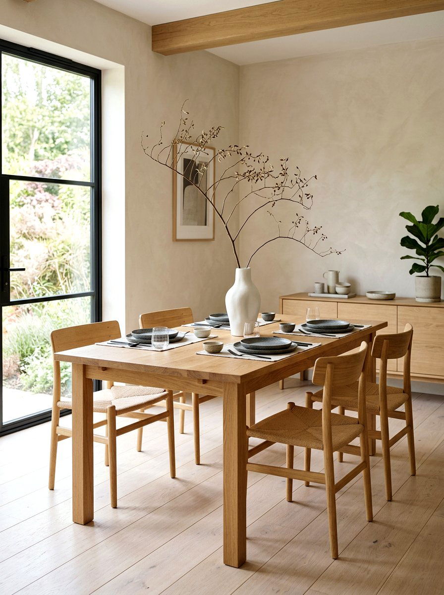 Japandi Dining Table - 30 collected tablescape ideas
