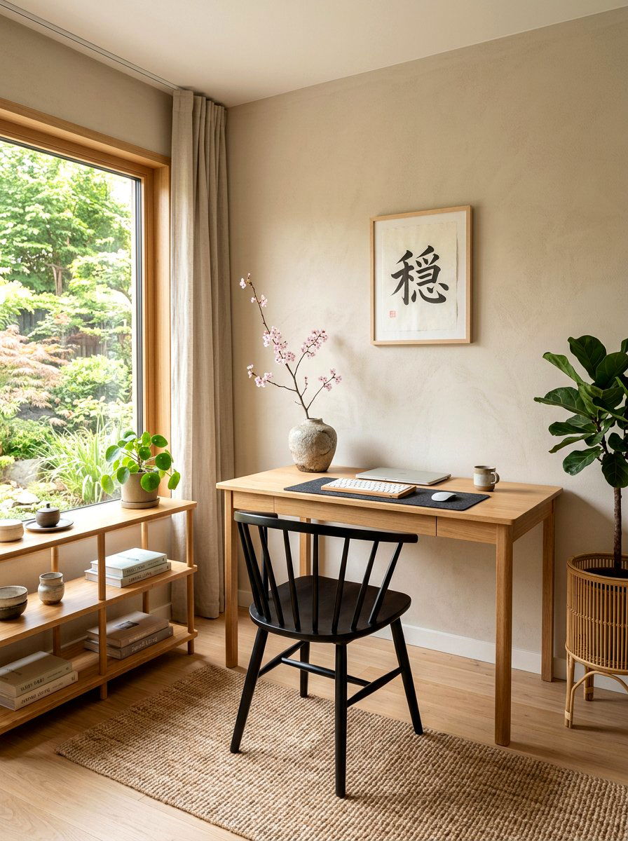 Japandi Home Office - 30 Pinterest home office ideas