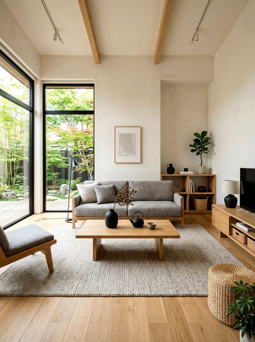 Japandi Living Room Interior - 30 editorial living room ideas