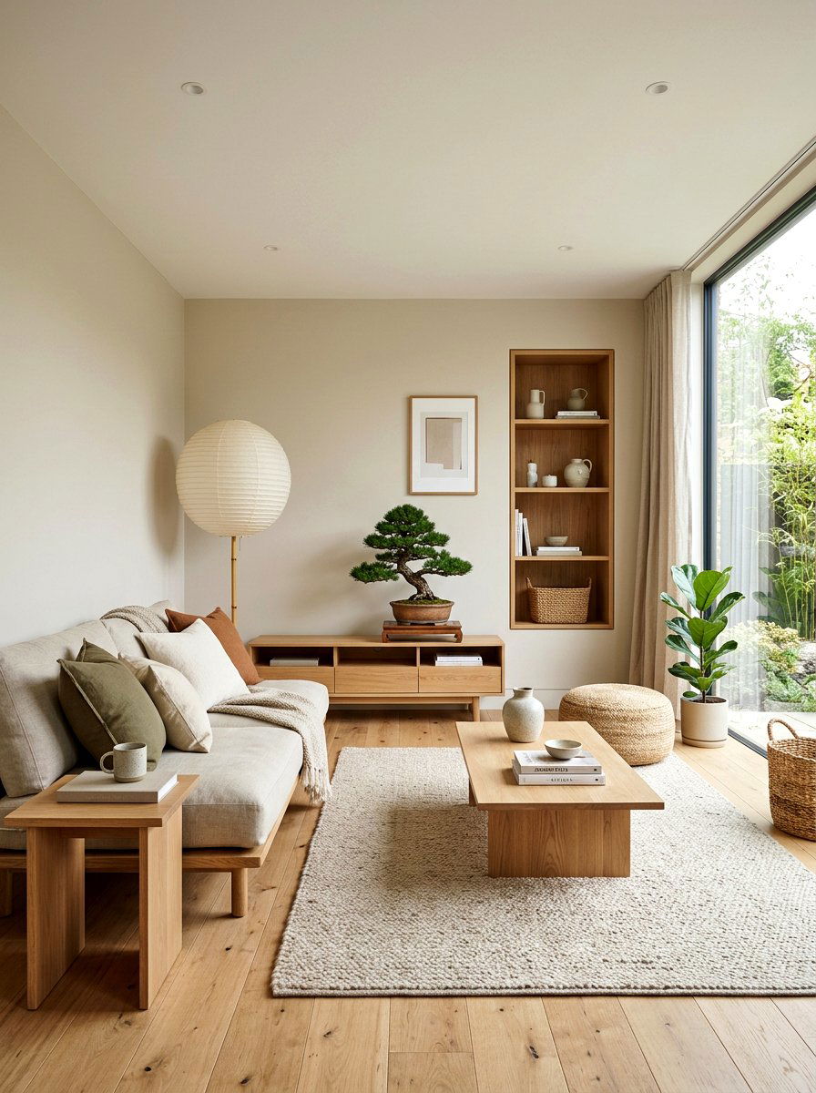 Japandi Living Room Lighting - 30 lamp lit living room ideas