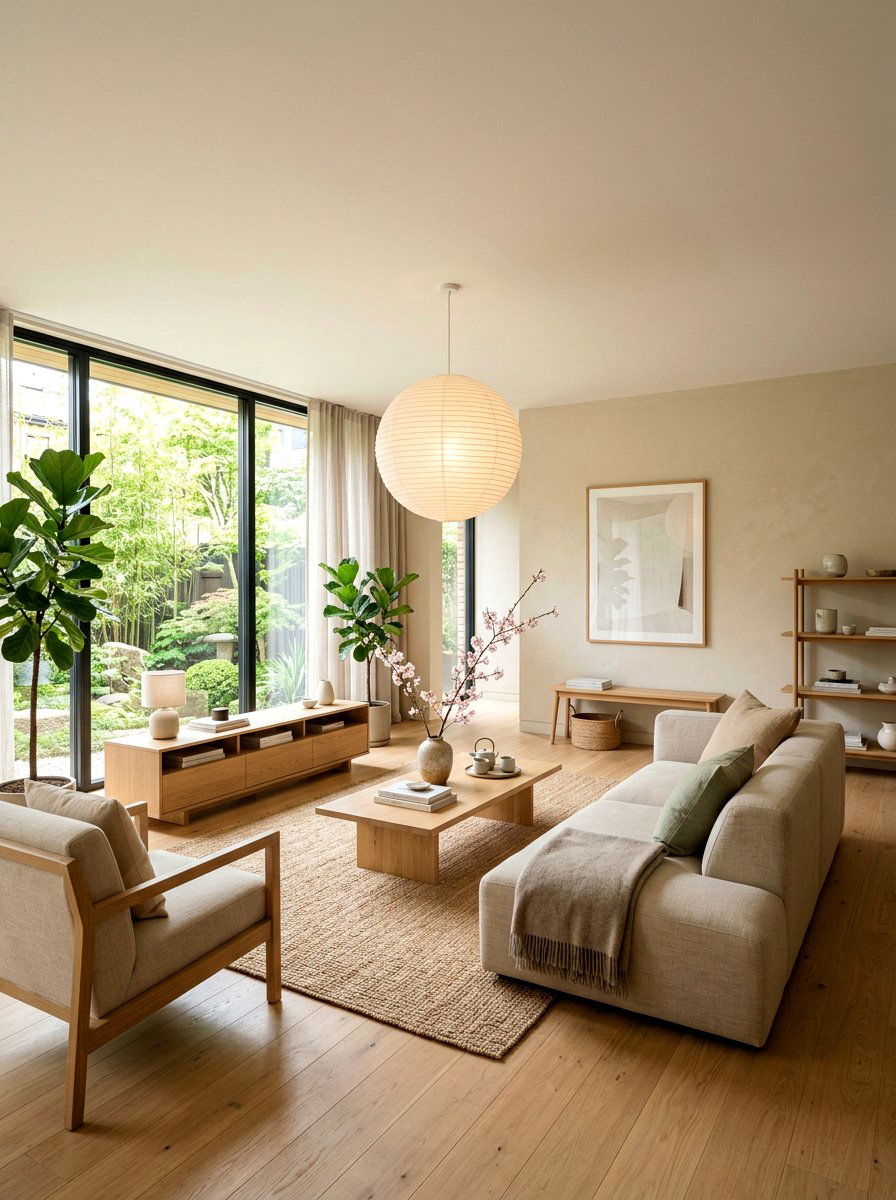Japandi Oatmeal Living Room - 30 oatmeal living room ideas