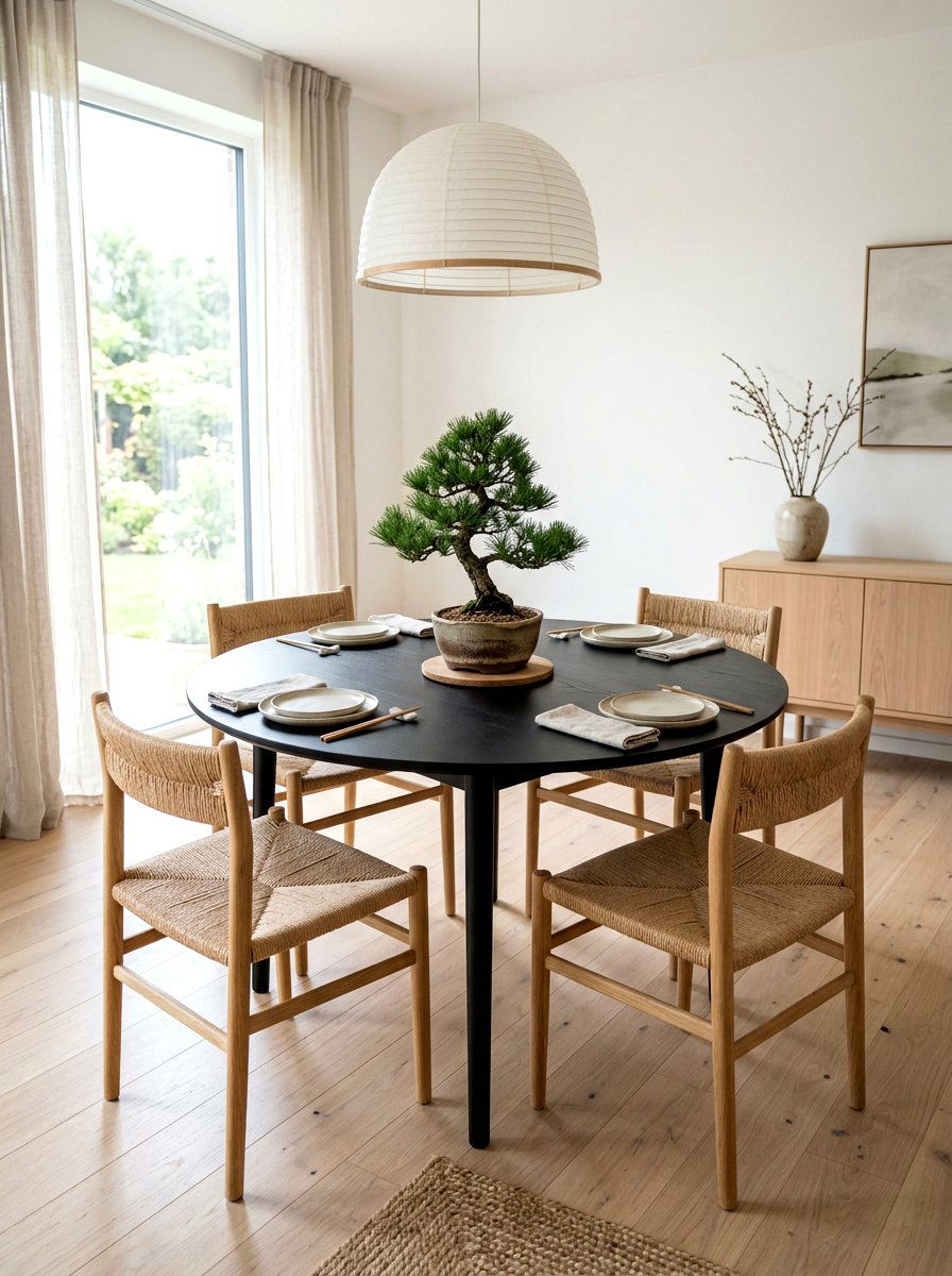 Japandi Round Dining Room - 30 round dining room ideas