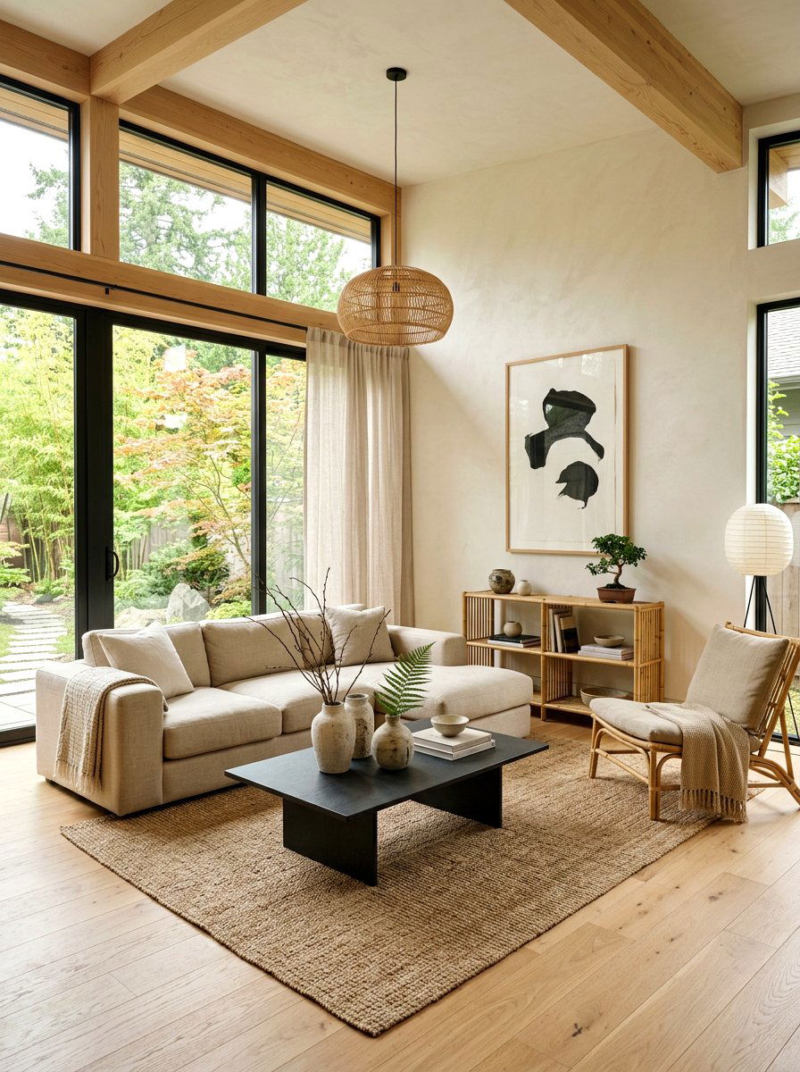 Japandi Style Living Room - 30 cozy family room ideas