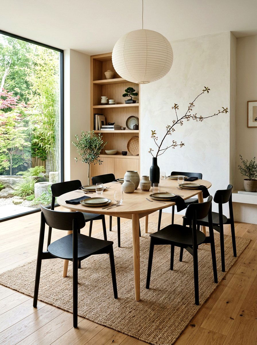 Japandi Style Oval Dining Table - 30 oval dining table ideas