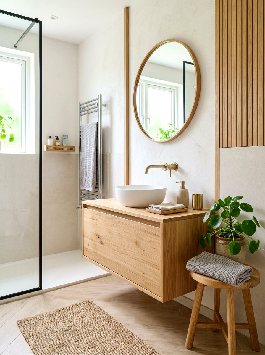 Japandi Style Vanity - 30 bathroom sink ideas
