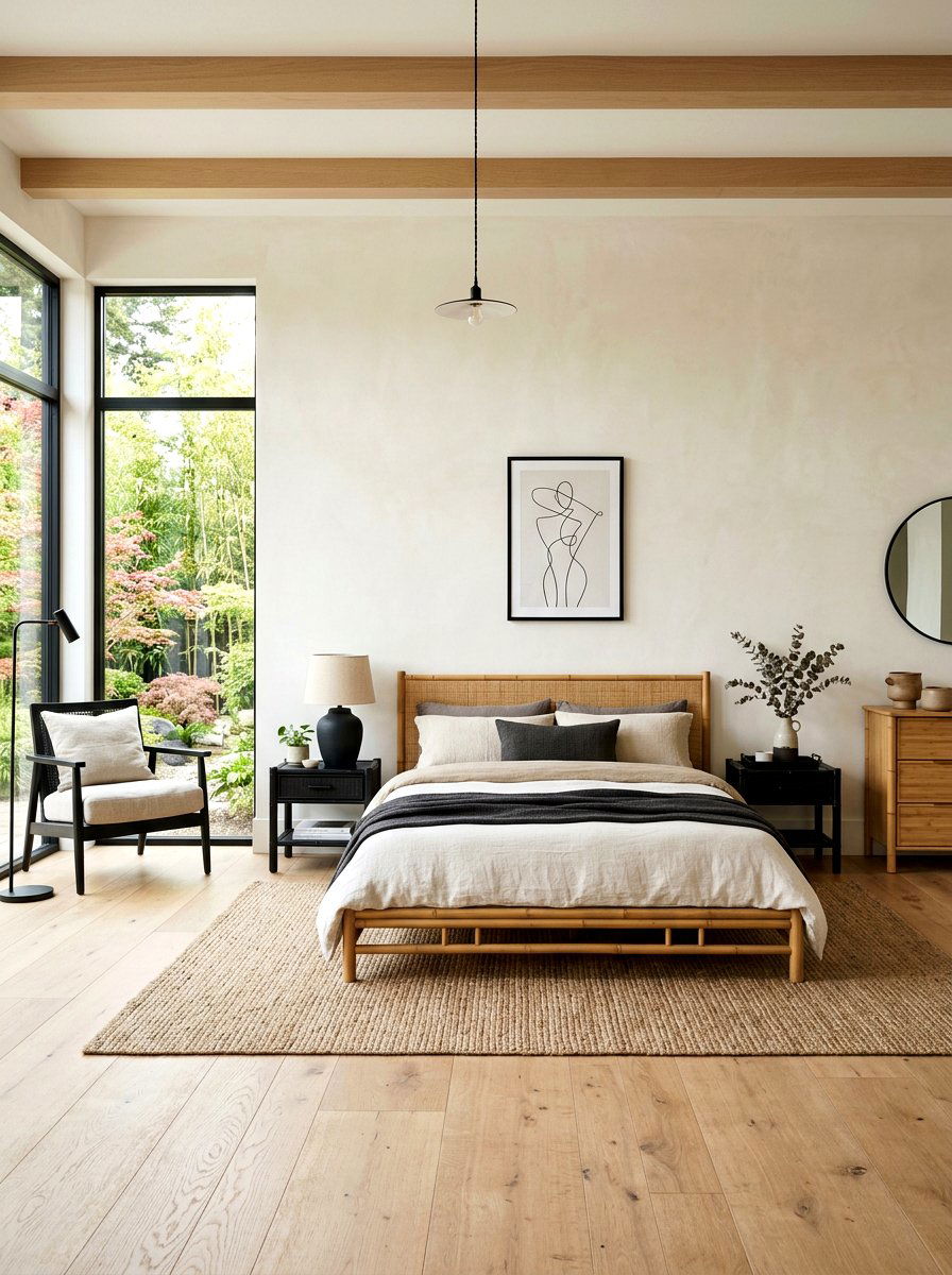 Japandi Wood Bedroom - 30 warm wood bedroom ideas