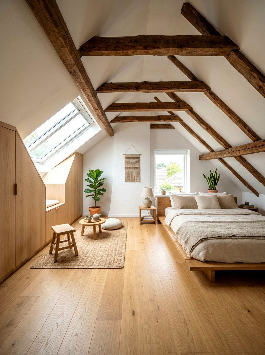 Japandi attic - 30 Japandi home decor ideas