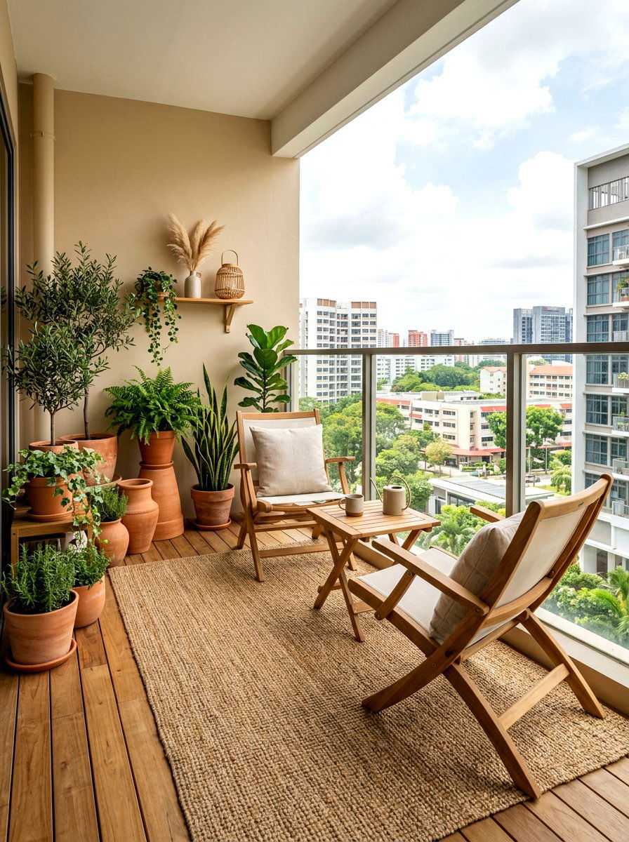 Japandi balcony - 30 Japandi home decor ideas
