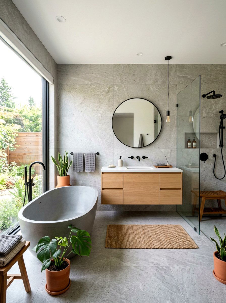 Japandi bathroom - 30 Japandi home decor ideas