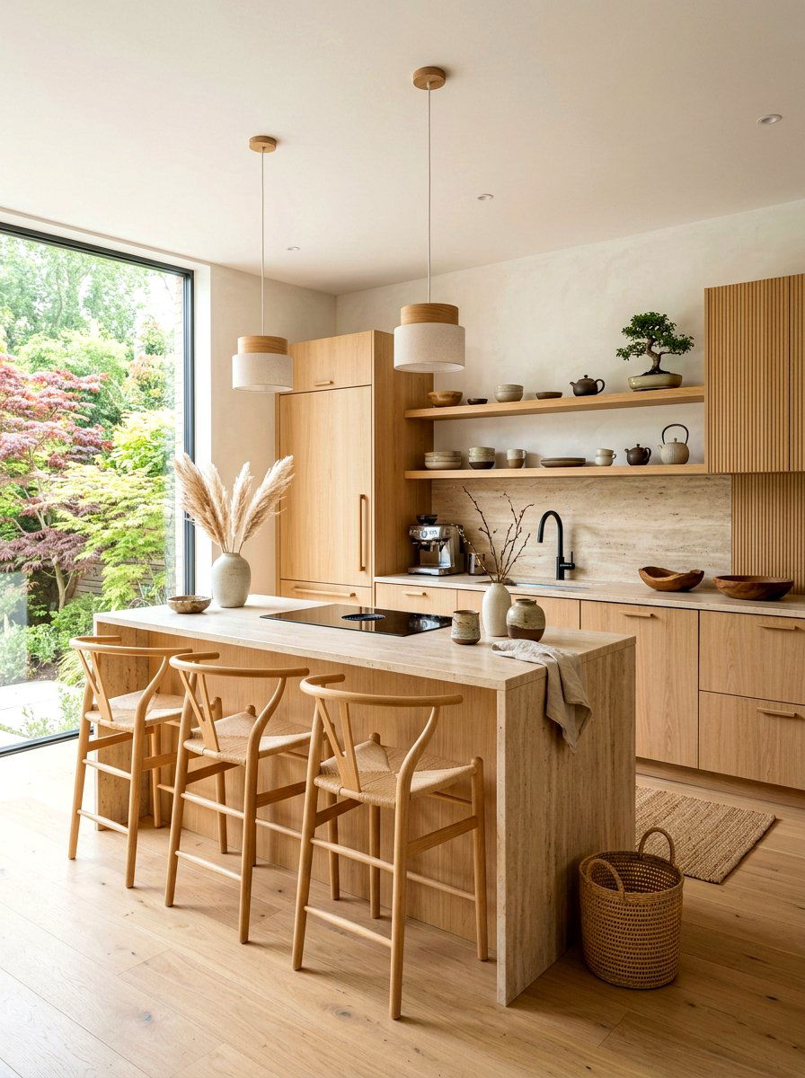 Japandi blonde wood kitchen - 30 blonde wood kitchen ideas