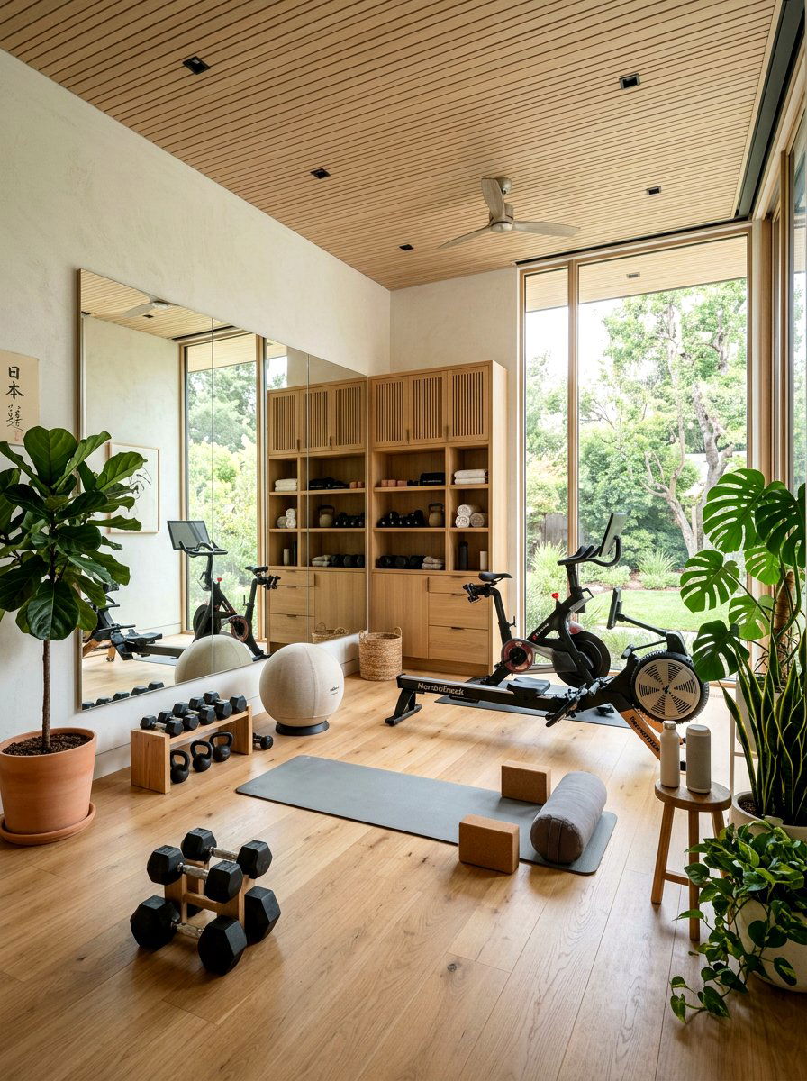 Japandi gym - 30 Japandi home decor ideas