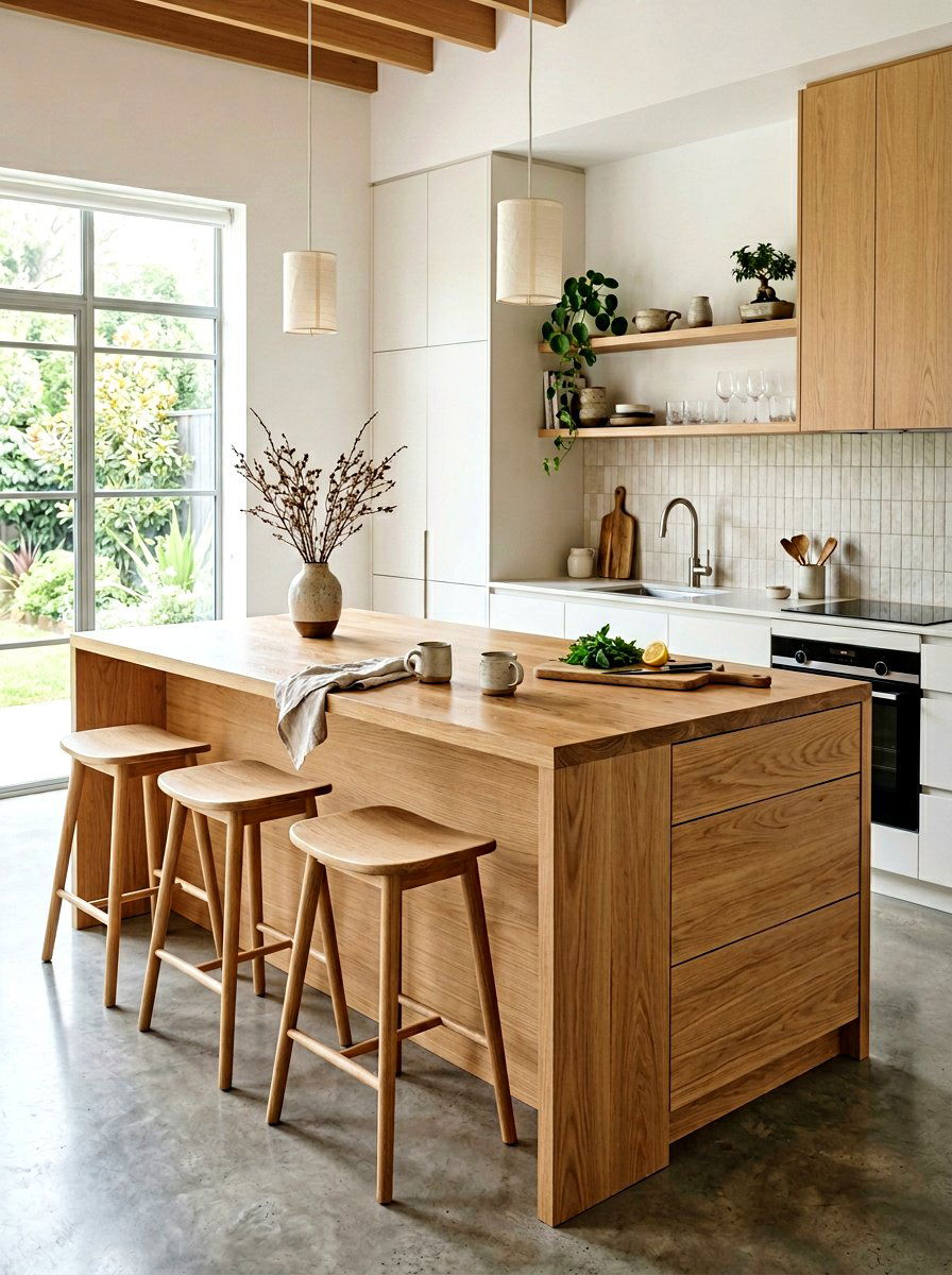 Japandi kitchen island - 30 Japandi home decor ideas