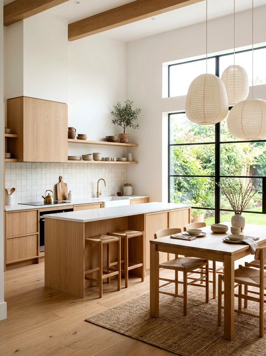 Japandi kitchen - 30 calm minimal decor ideas