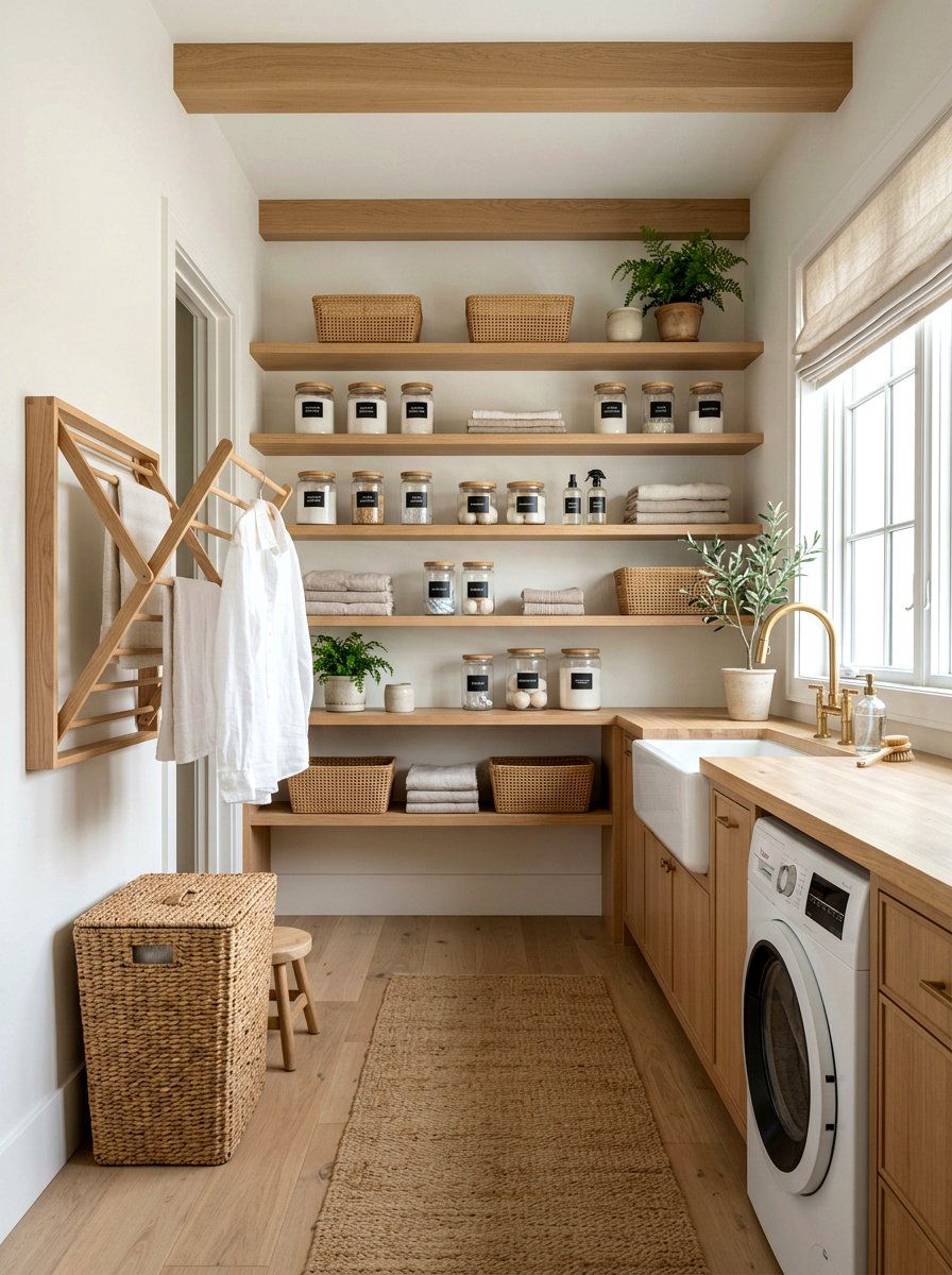 Japandi laundry room - 30 Japandi home decor ideas