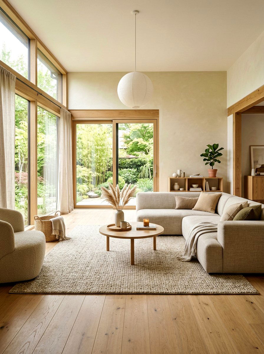 Japandi living room - 30 Japandi home decor ideas