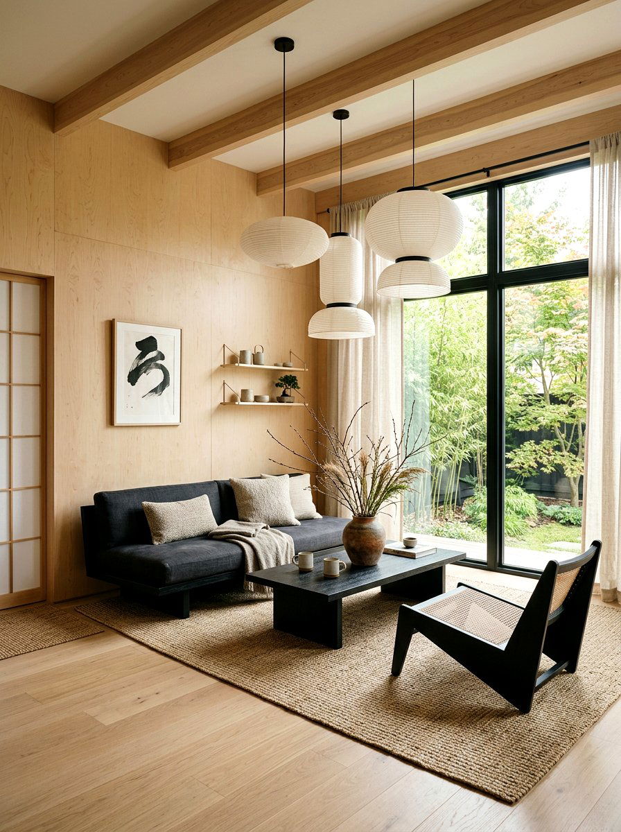 Japandi living room - 30 organic modern living room ideas