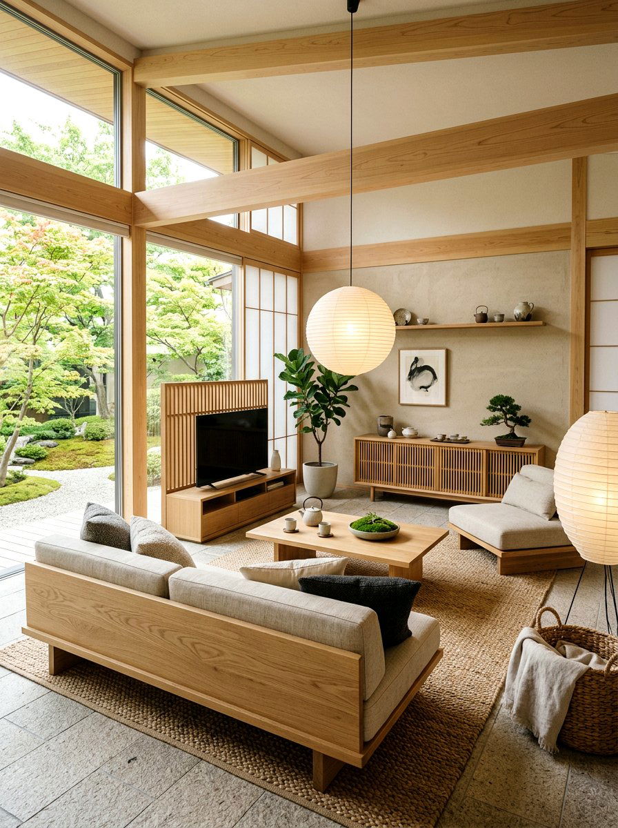 Japandi living room - 30 warm neutral living room ideas