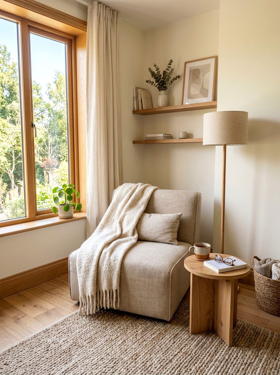 Japandi reading nook - 30 Japandi home decor ideas