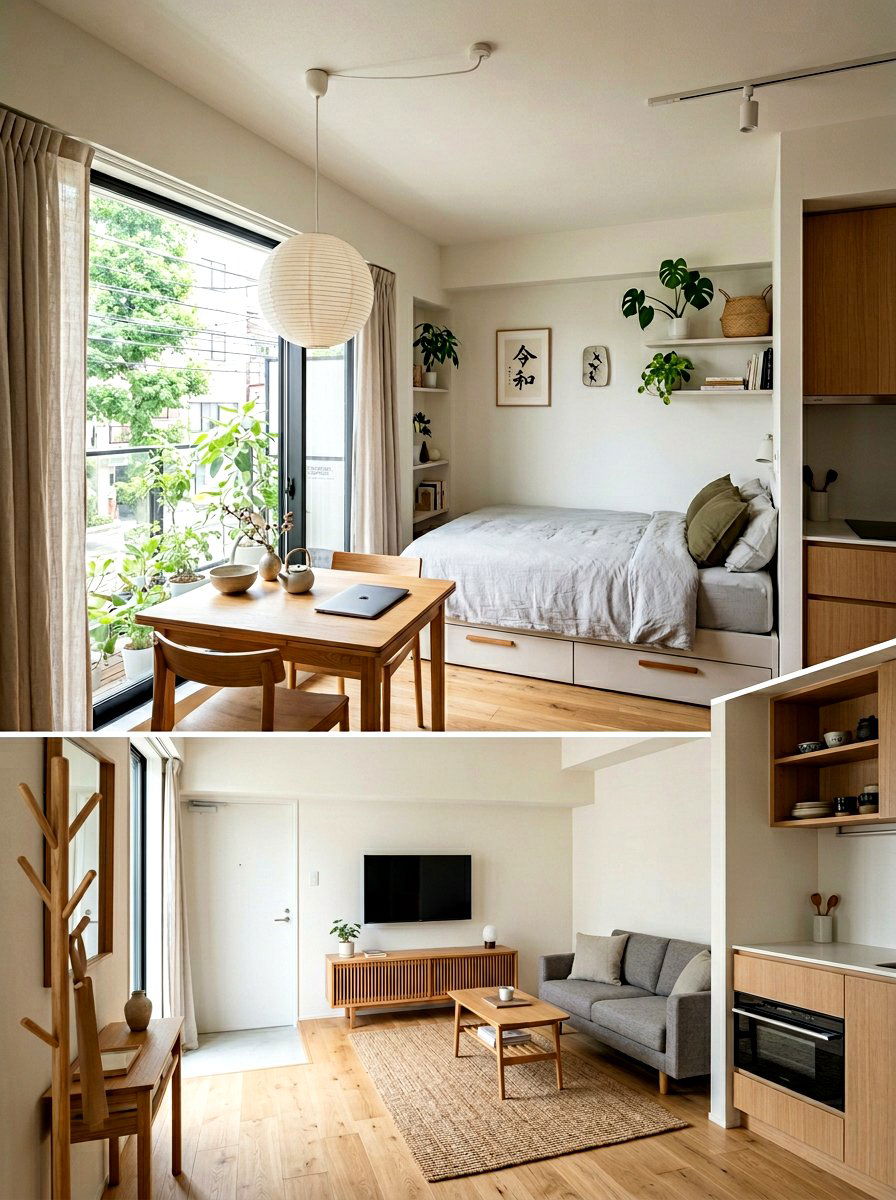 Japandi studio - 30 Japandi home decor ideas