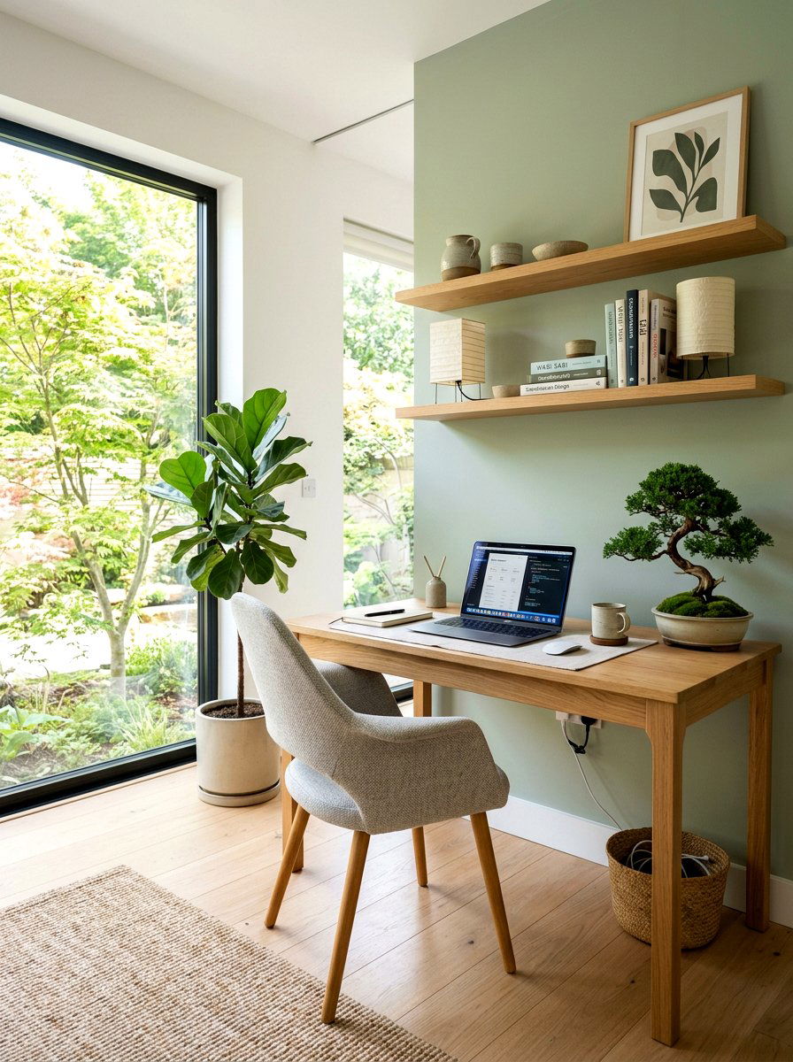 Japandi workspace - 30 Japandi home decor ideas