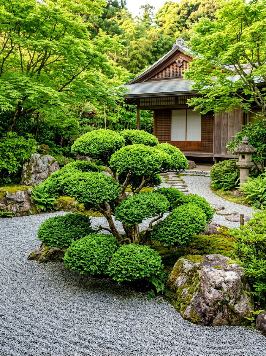 Japanese Boxwood Cloud - 30 topiary garden ideas