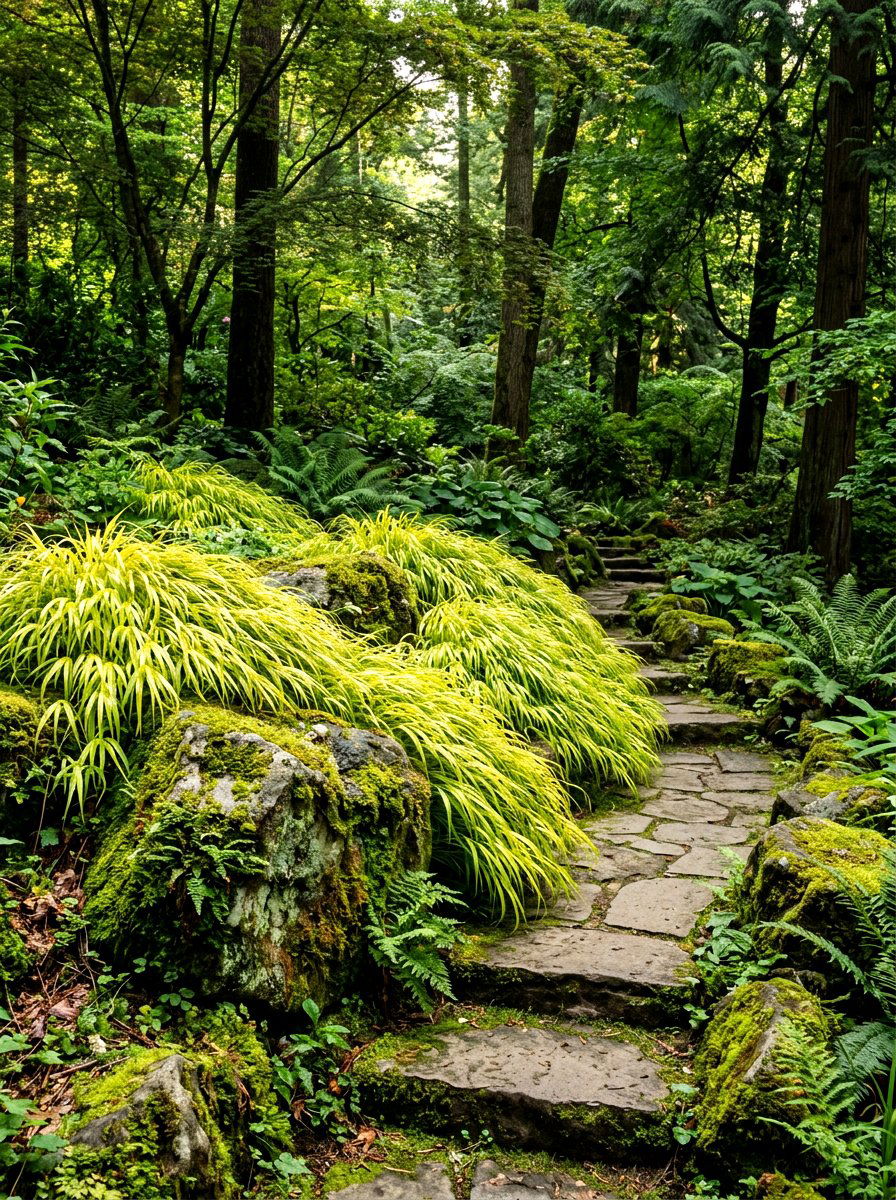 Japanese Forest Grass Shade - 30 ornamental grass garden ideas