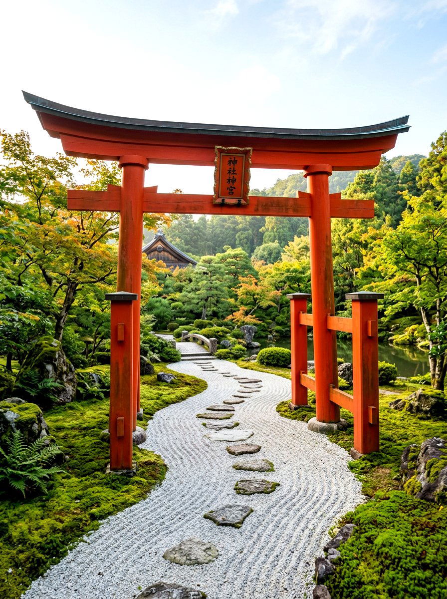 Japanese Garden Torii Gate - 30 arbor entrance ideas