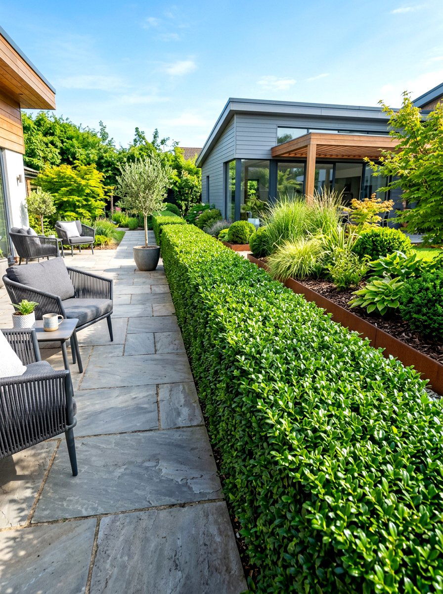Japanese Holly boundary - 30 evergreen privacy border ideas