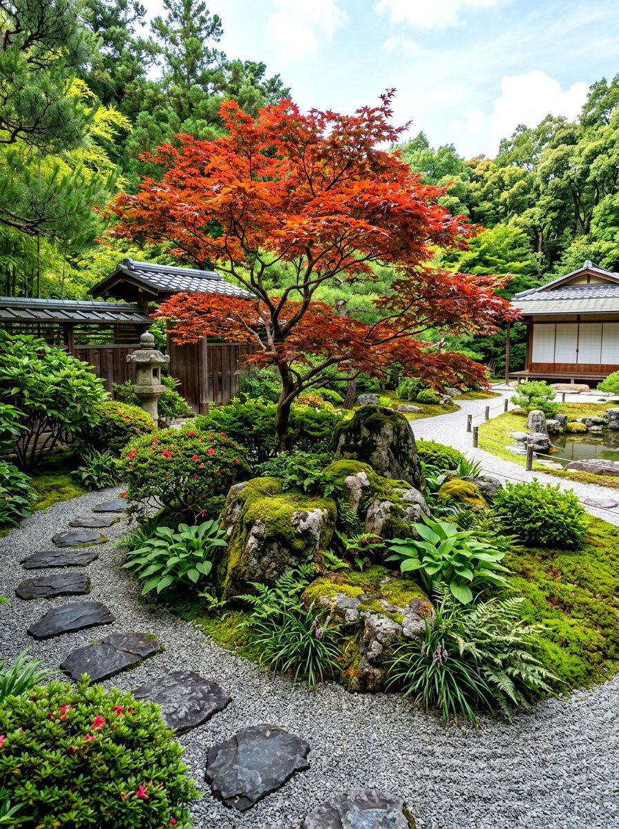 Japanese Inspired Garden Border - 30 mixed border garden ideas