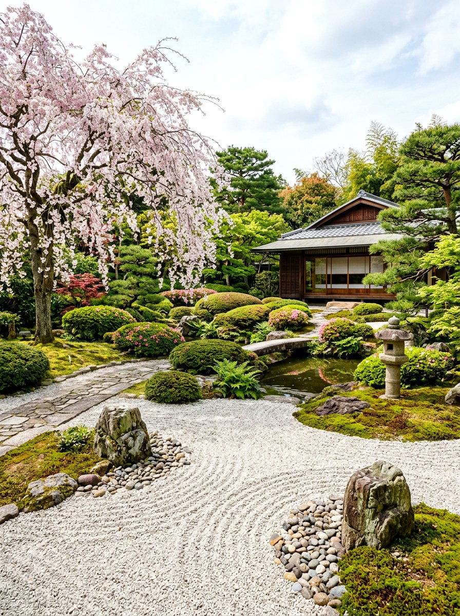 Japanese Inspired Layered Landscape - 30 layered front yard landscaping ideas