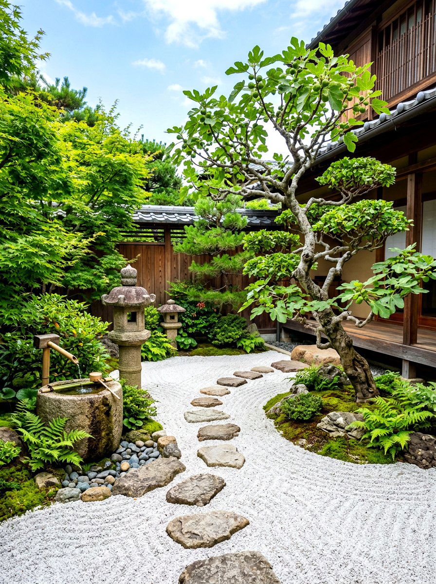 Japanese Inspired Patio Fig Tree - 30 fig tree patio ideas
