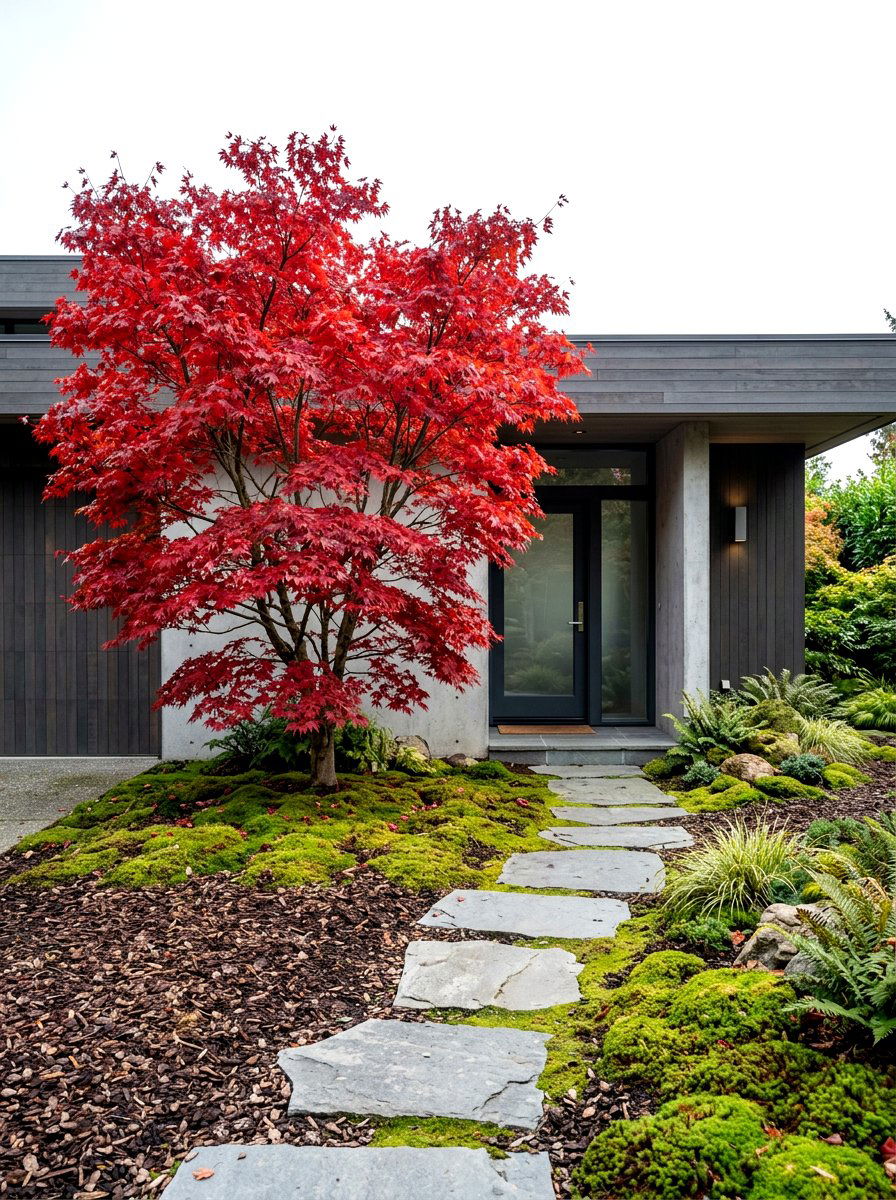 Japanese Maple - 30 house entrance landscaping ideas