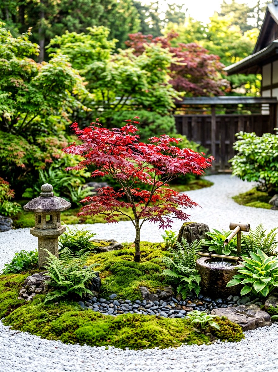 Japanese Maple Accents - 30 flower bed plant ideas