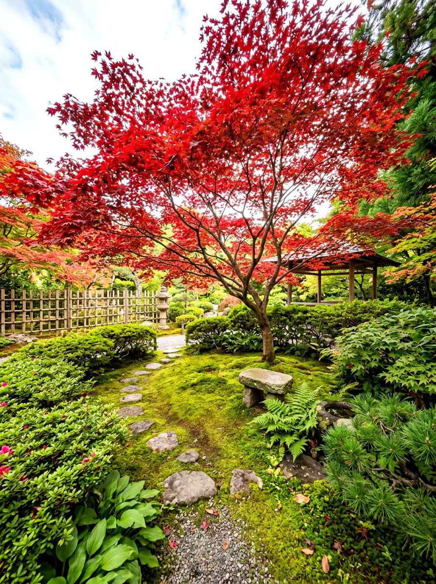 Japanese Maple Alcove - 30 meditation backyard corner ideas
