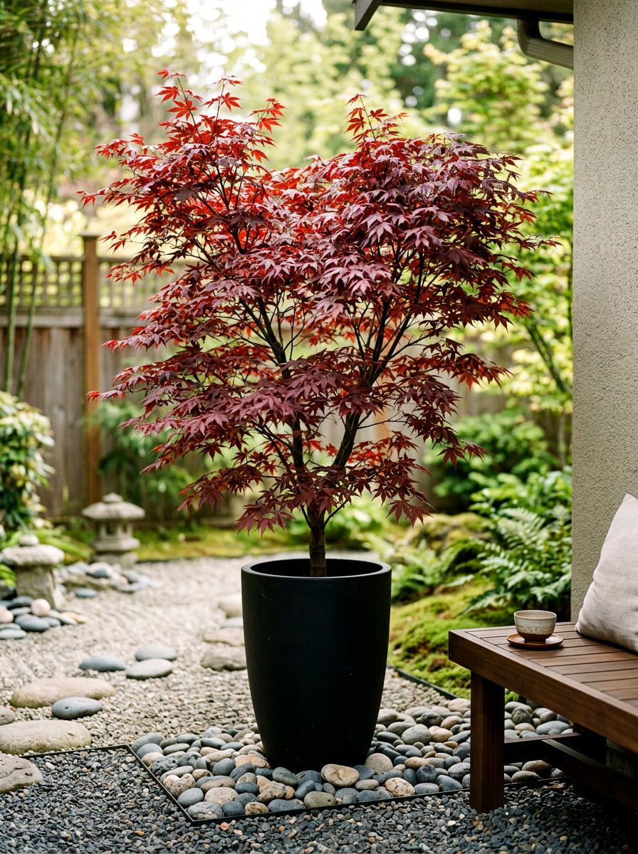 Japanese Maple Container - 30 patio container garden ideas