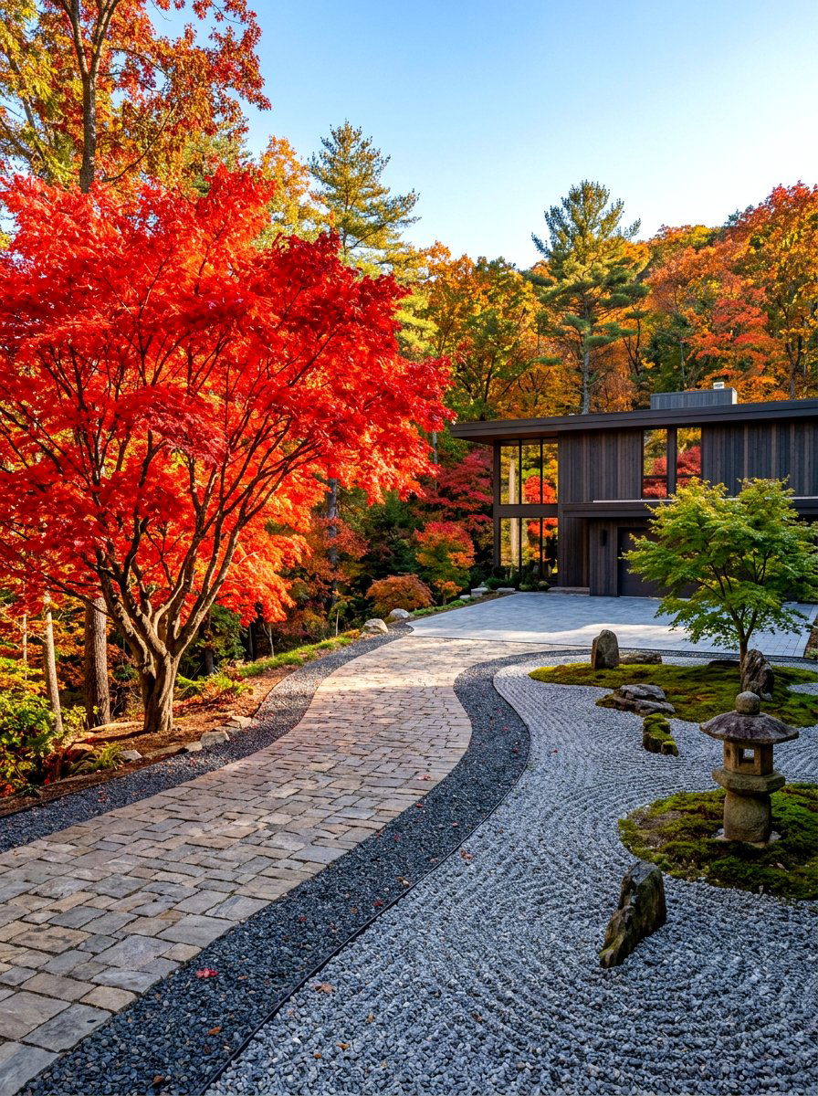 Japanese Maple Driveway - 30 driveway landscaping ideas
