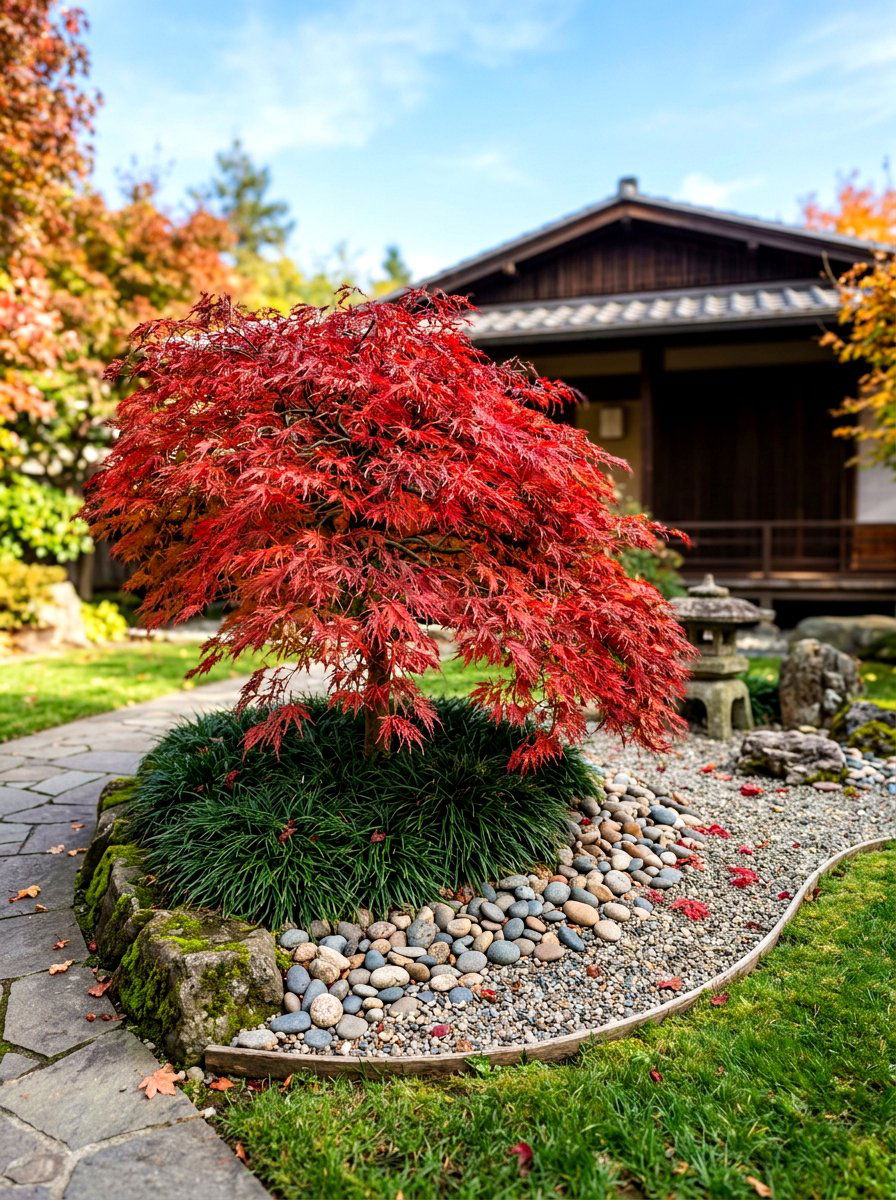 Japanese Maple Front Yard Island - 30 front yard island bed ideas