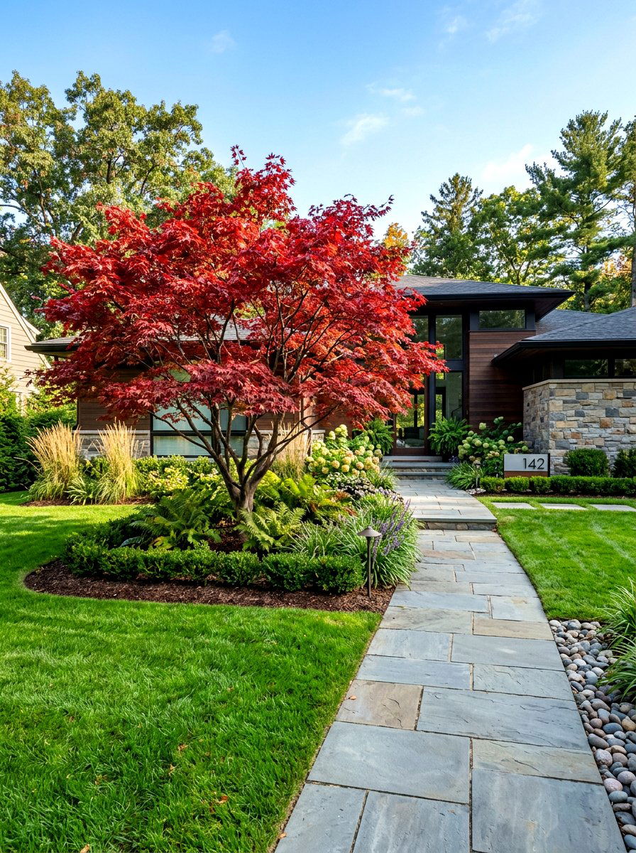 Japanese Maple Front Yard - 30 ornamental tree landscaping ideas