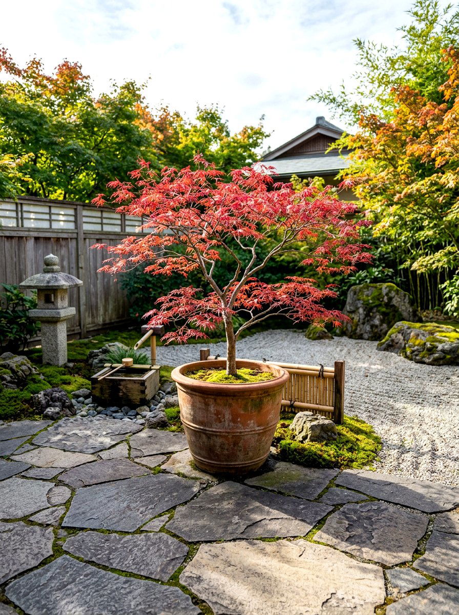 Japanese Maple Pot - 30 small space container garden ideas