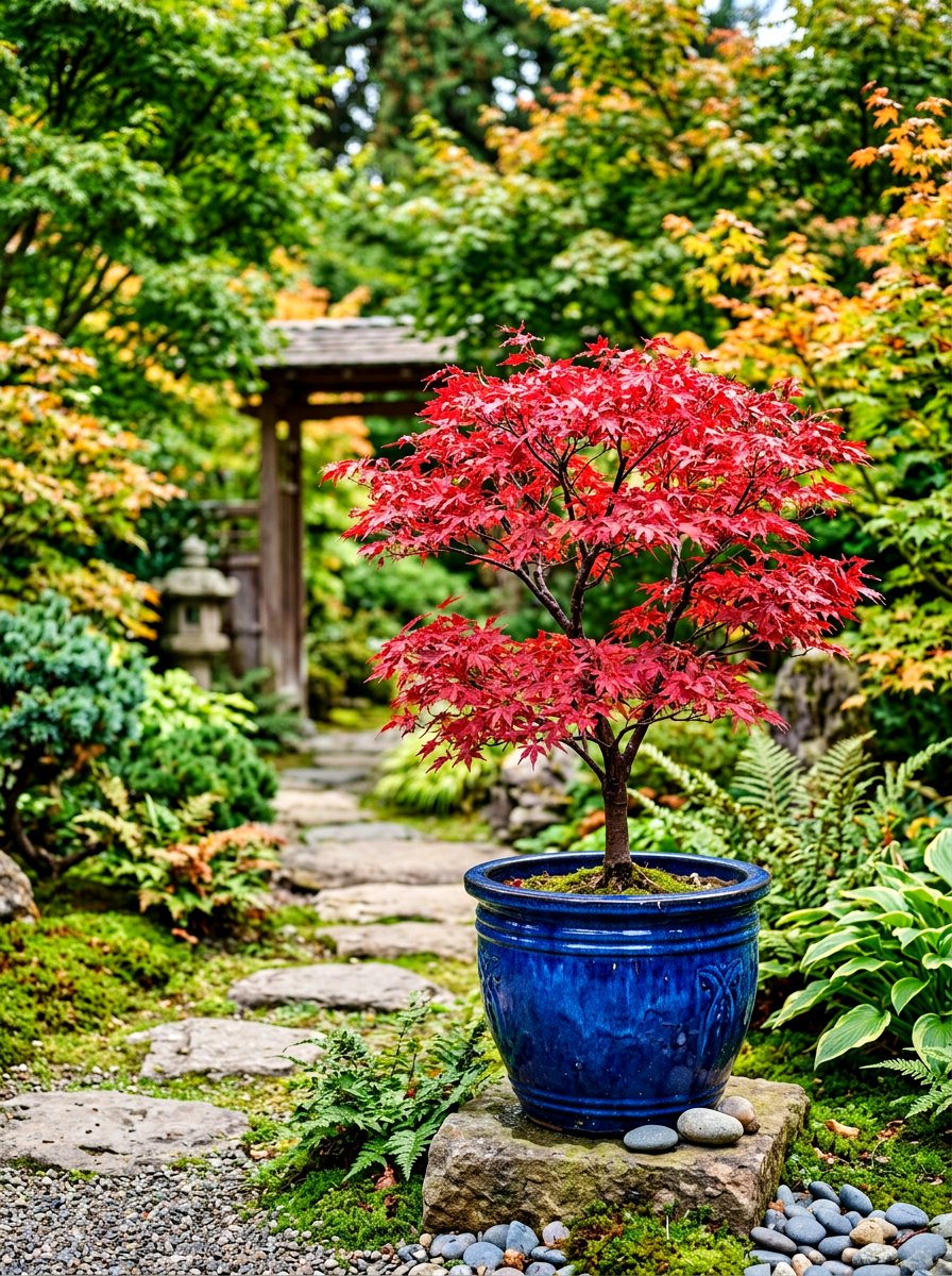Japanese Maple Pot - 30 balcony container garden ideas