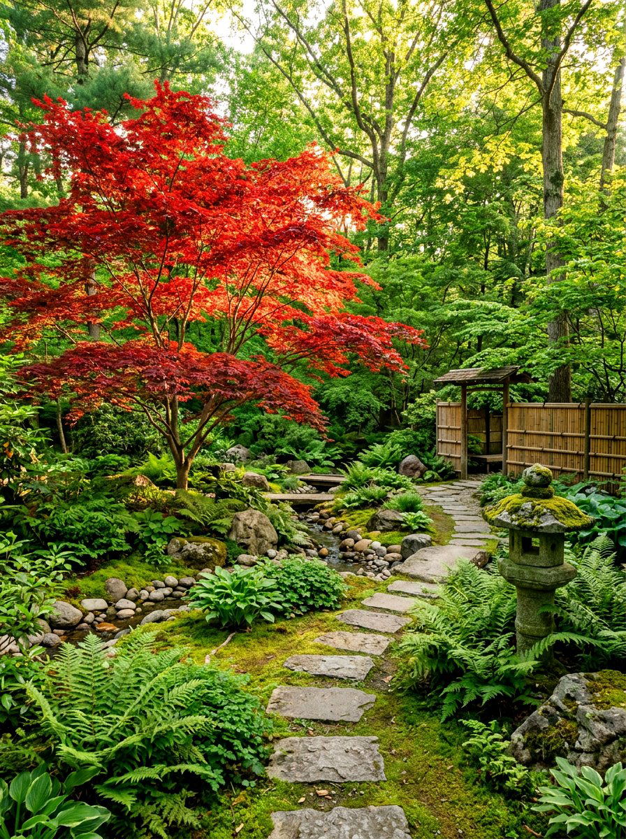 Japanese Maple Shade - 30 woodland shade garden ideas