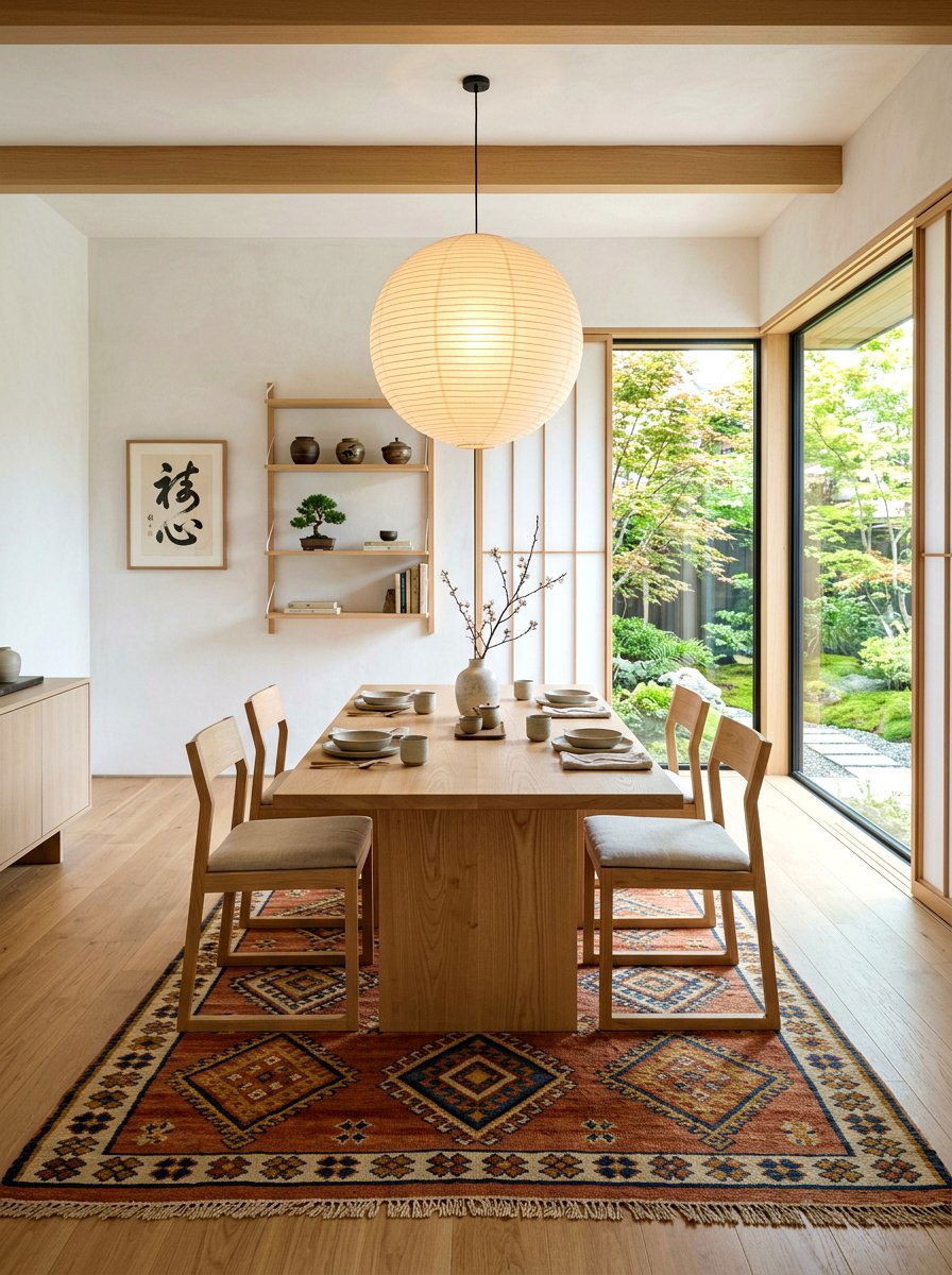 Japanese Minimalist Global Fusion - 30 eclectic dining room ideas