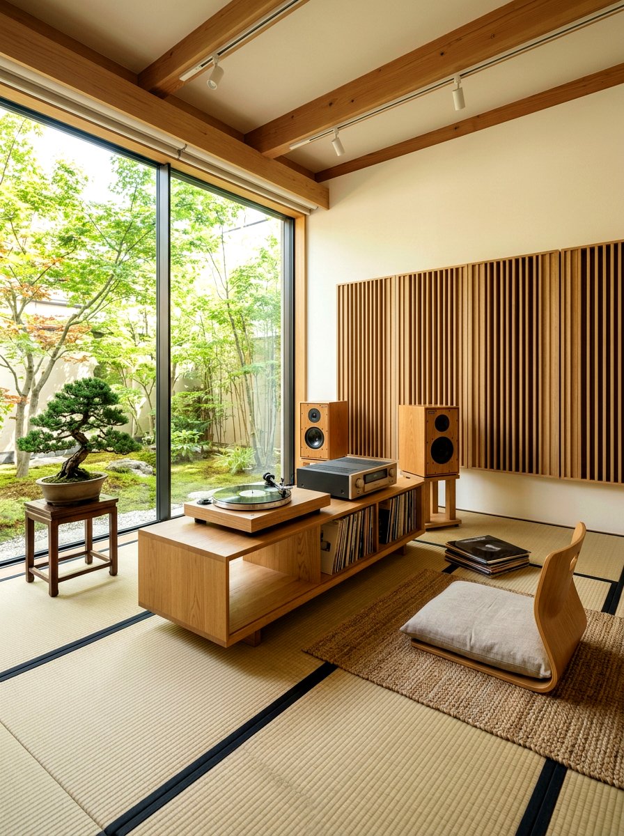 Japanese Minimalist Music Room - 30 listening lounge ideas
