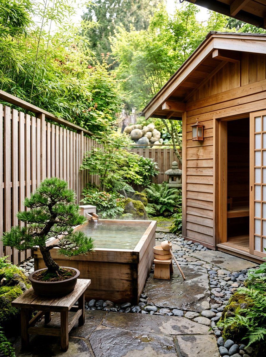 Japanese Ofuro Sauna Patio - 30 sauna patio retreat ideas