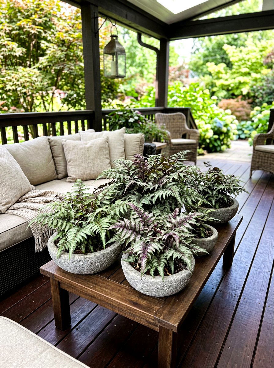 Japanese Painted Fern Silver Pop - 30 porch ferns ideas